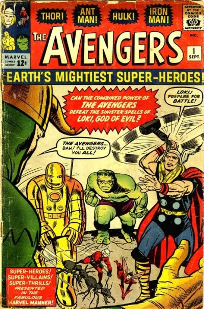 Real comic cover of Avengers #1 (1963)