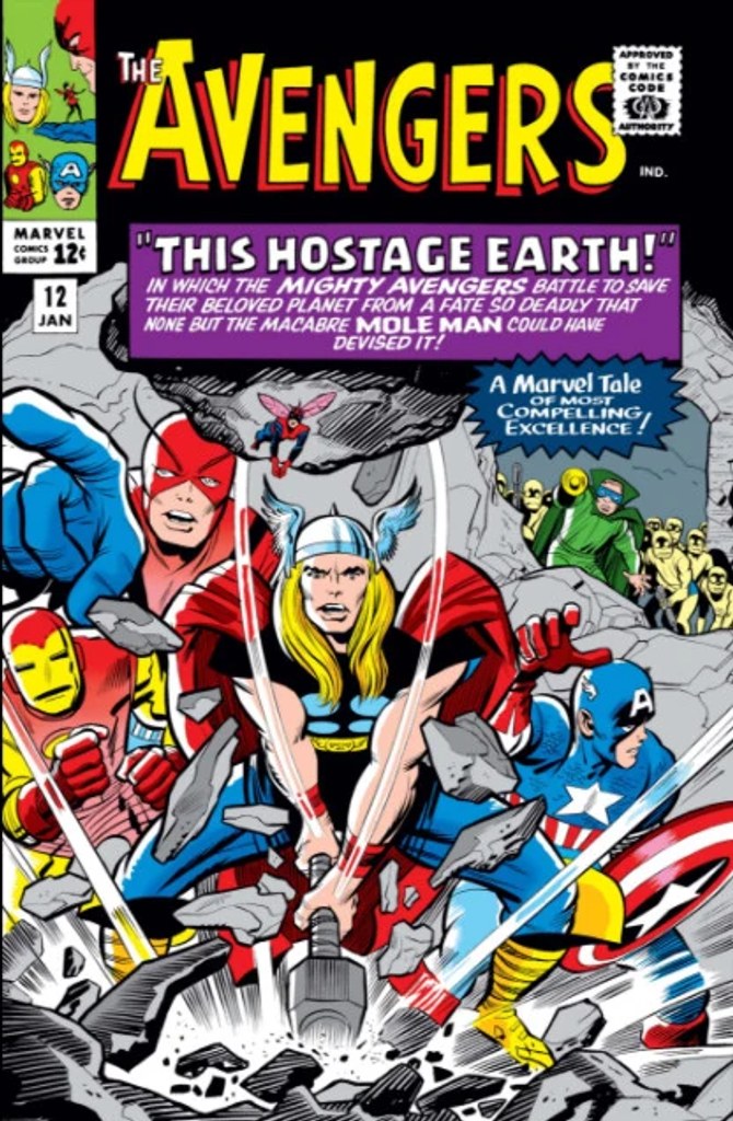 Real comic cover of Avengers #12 (1969)