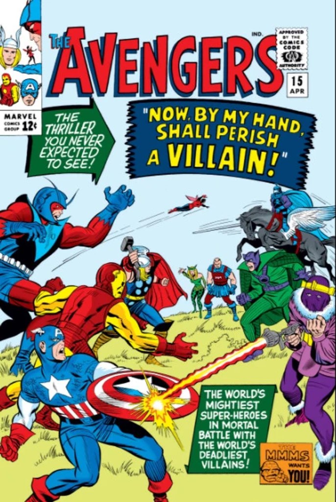 Real comic cover of Avengers #15 (1970)