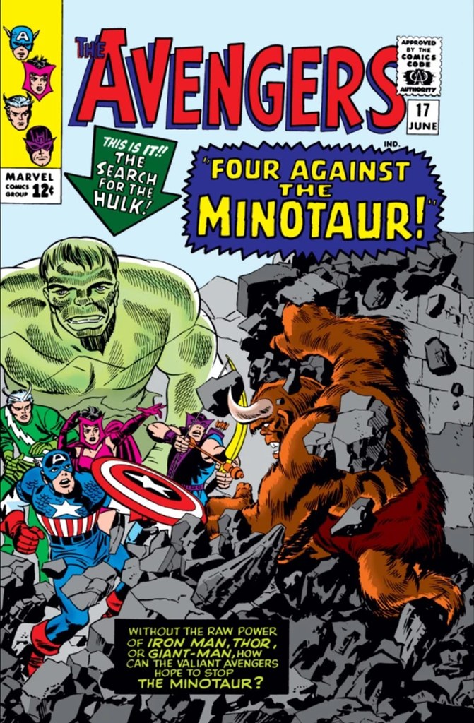 Real comic cover of Avengers #17 (1971)