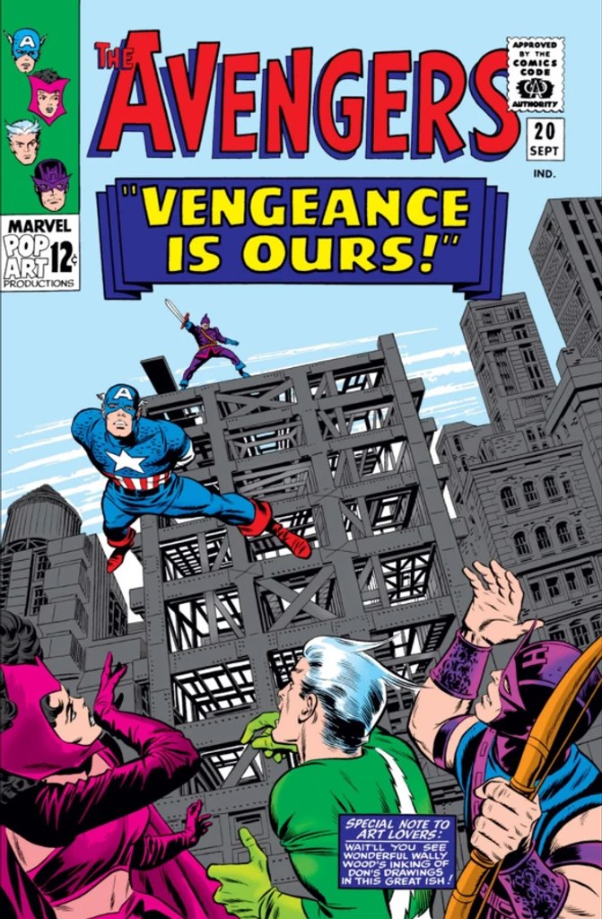 Real comic cover of Avengers #20 (1973)