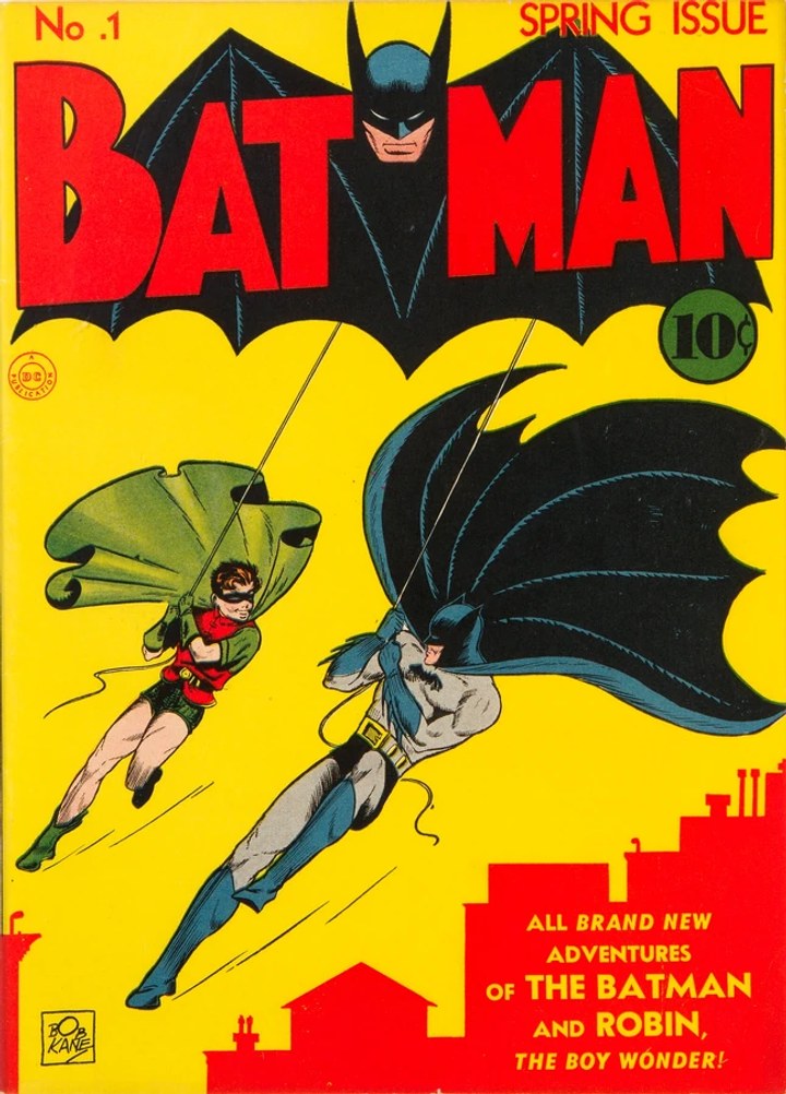 Real comic cover of Batman #1 (1940)