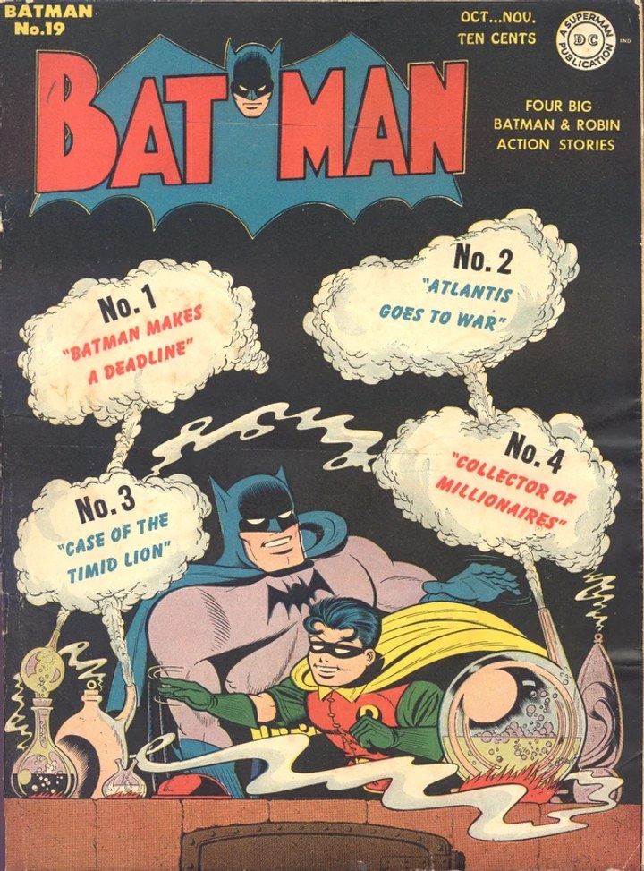 Real comic cover of Batman #19 (1949)