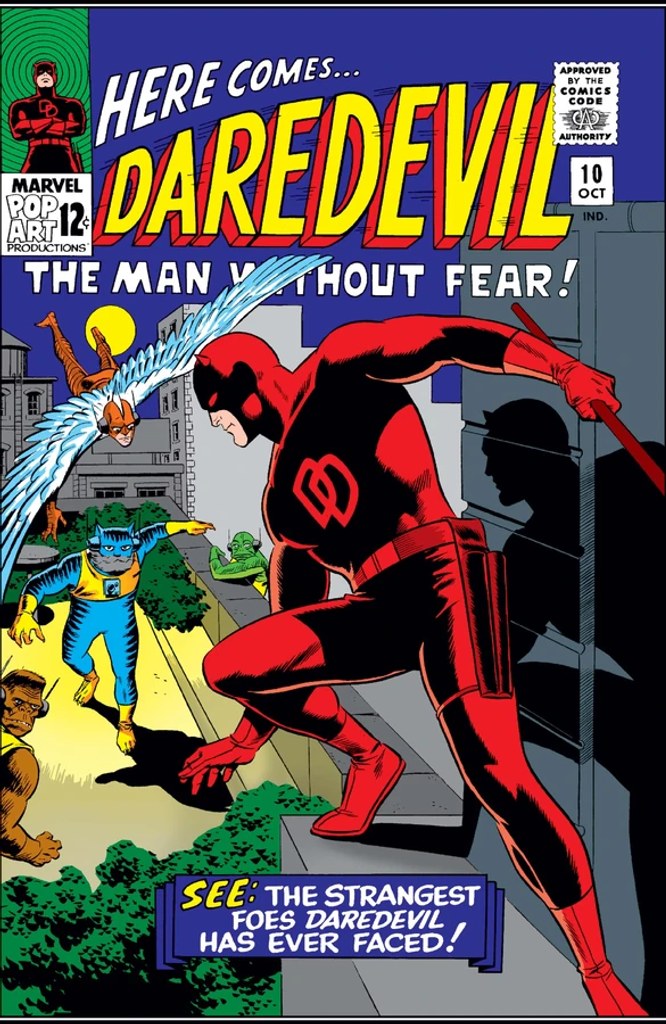 Real comic cover of Daredevil #10 (1969)