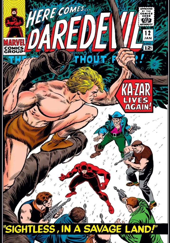 Real comic cover of Daredevil #12 (1970)