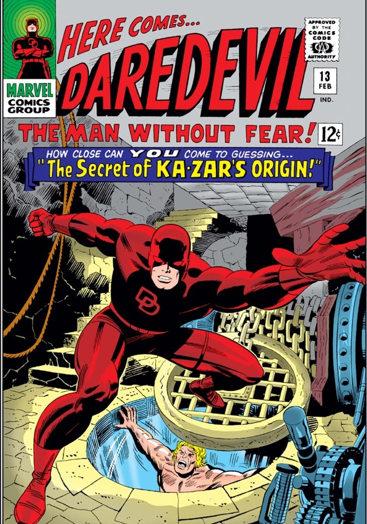 Real comic cover of Daredevil #13 (1970)