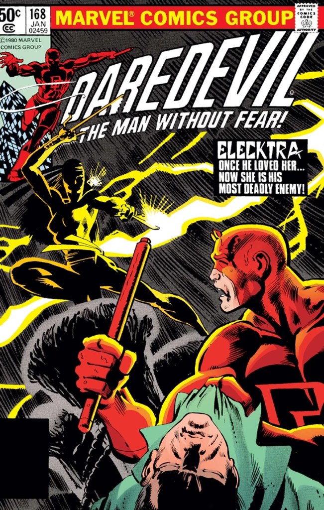 Real comic cover of Daredevil #168 (1981)