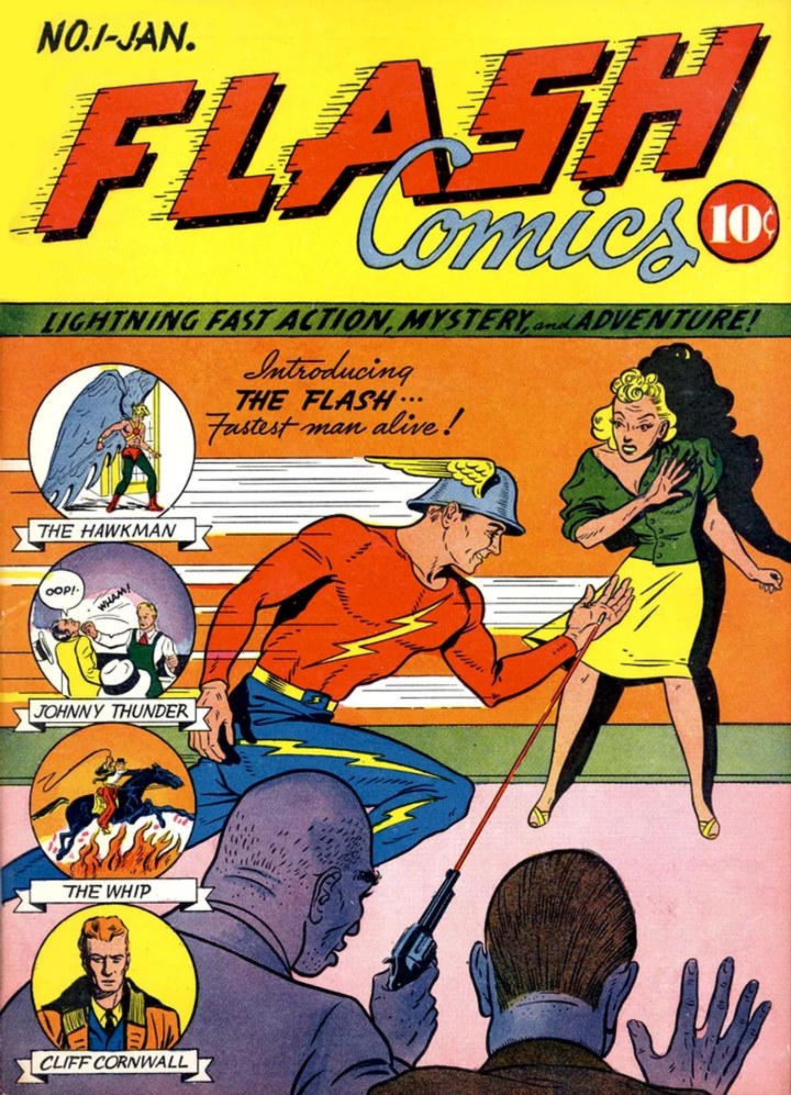 Real comic cover of Flash Comics #1 (1940)