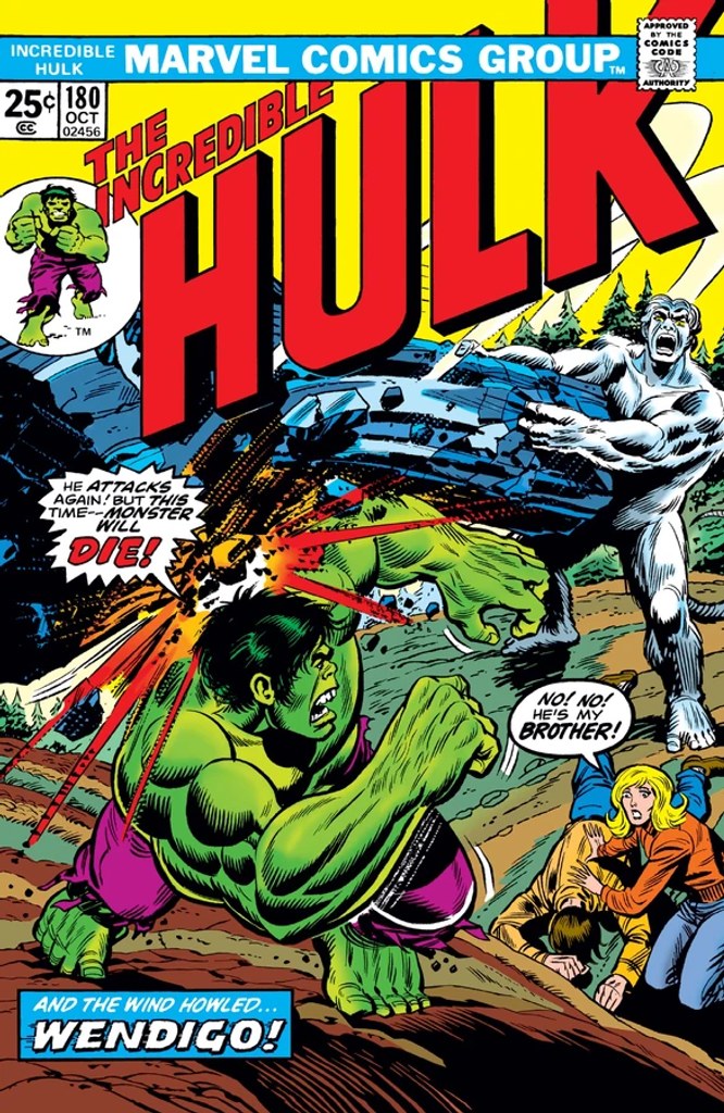 Real comic cover of Incredible Hulk #180 (1974)