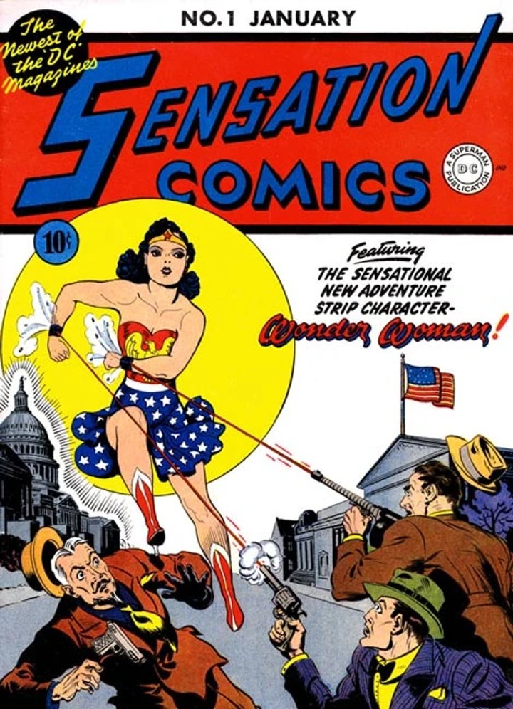 Real comic cover of Sensation Comics #1 (1942)