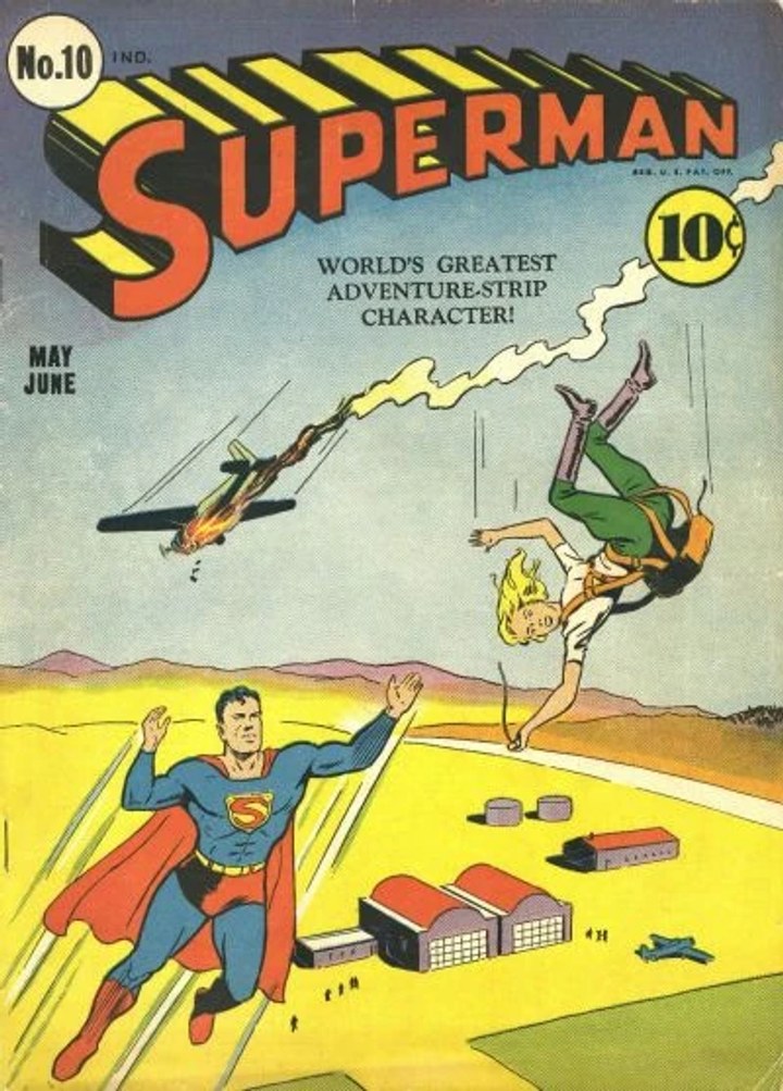 Real comic cover of Superman #10 (1944)