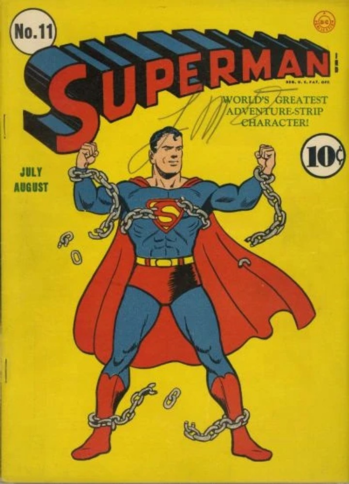 Real comic cover of Superman #11 (1944)