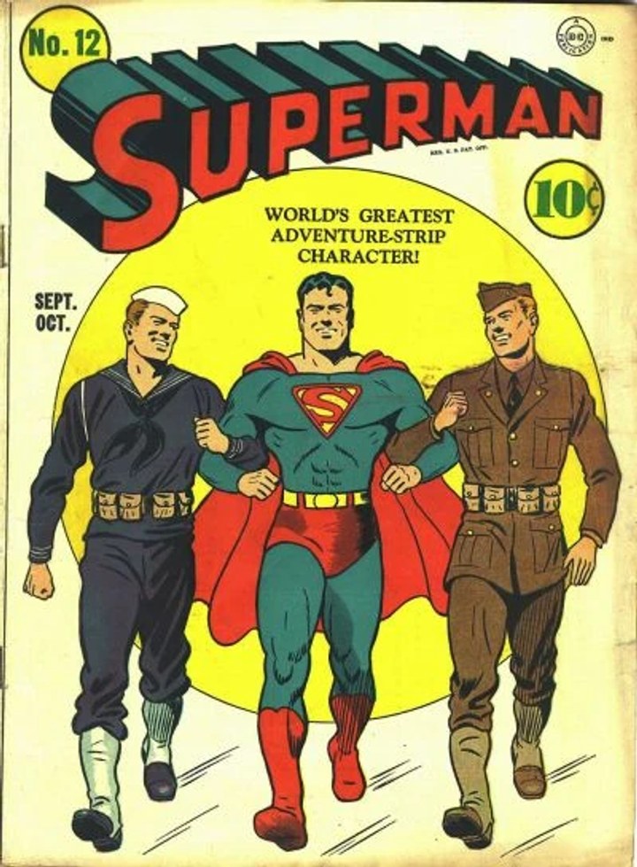 Real comic cover of Superman #12 (1945)