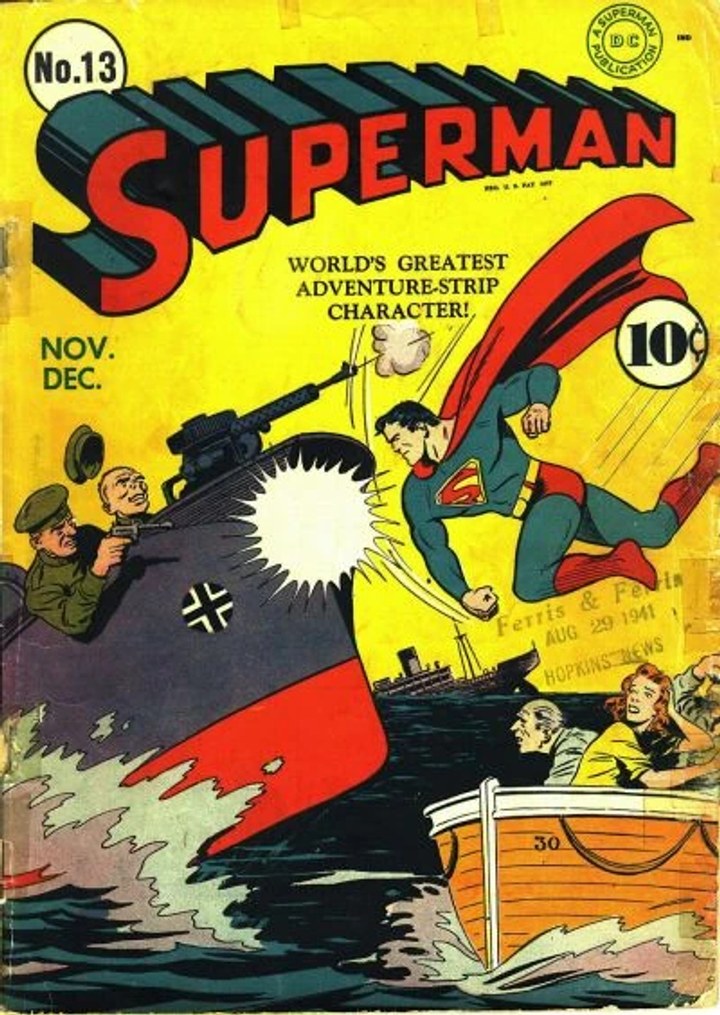 Real comic cover of Superman #13 (1945)