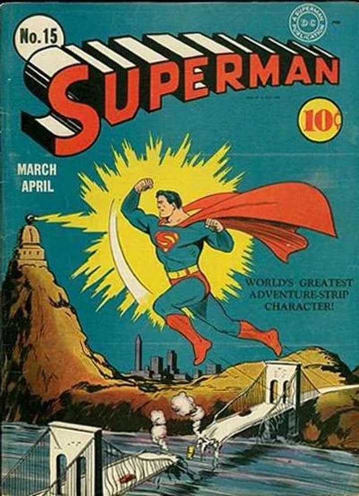 Real comic cover of Superman #15 (1946)