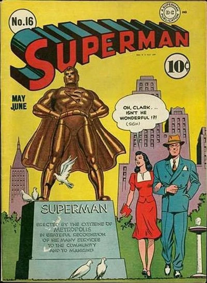Real comic cover of Superman #16 (1947)